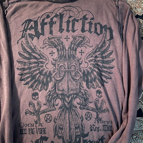 Men’s Affliction long sleeve reversible tee shirt size xxl - Picture 4 of 6